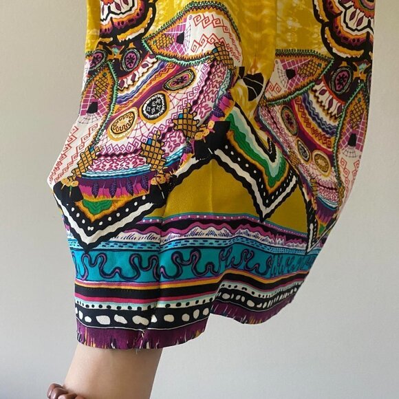 ROBERTO CAVALLI yellow pattern short sleeve mini dress - Picture 9 of 9